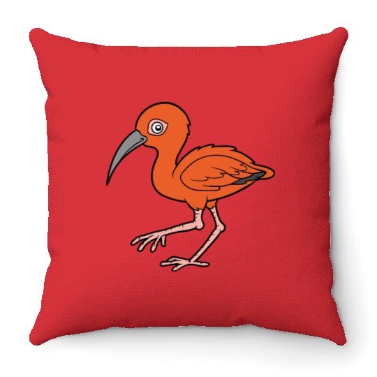 Ibis bird wildlife vector image funny cartoon fun Throw Pillows