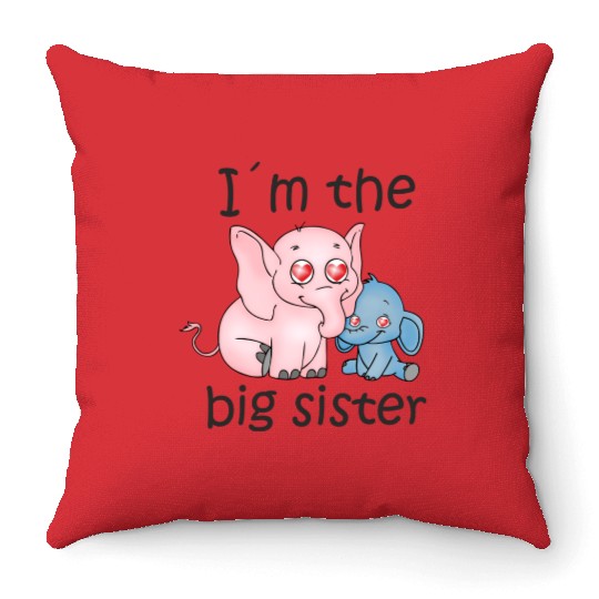 I'm the Big Sister B Throw Pillows