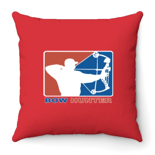 Bow Hunter Major League Bows and Arrow Hunting Throw Pillows