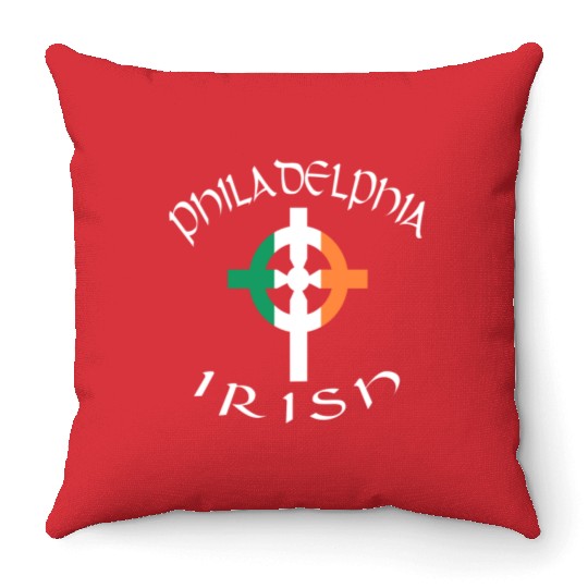 Ireland Pride Philadelphia Irish Celtic Cross Throw Pillows