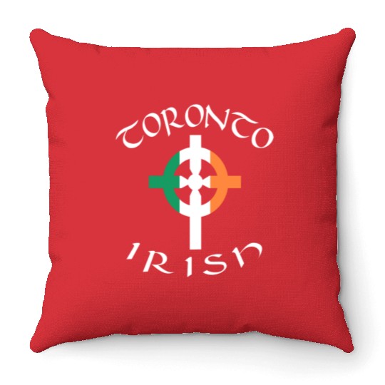 Ireland Canada Pride Celtic Cross Toronto Irish Throw Pillows