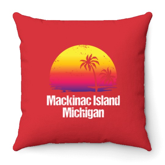 Summer Vacation Mackinac Island Throw Pillows