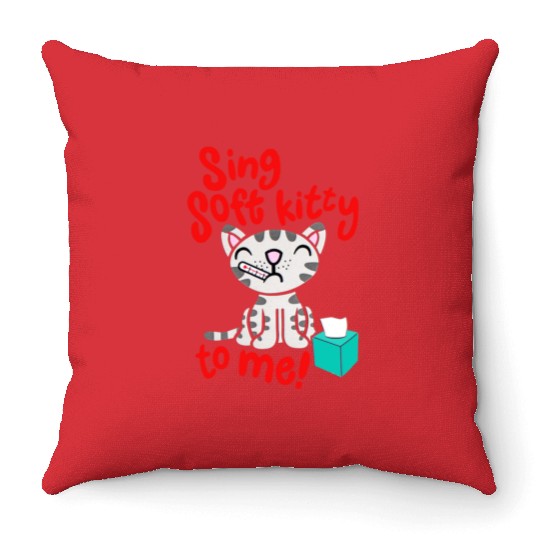 Theory Sing Soft Kitty Song Throw Pillows