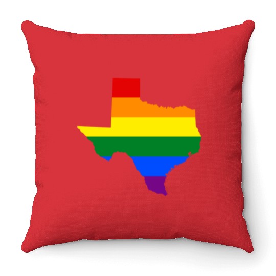 Texas Gay Pride Rainbow Flag LGBT Throw Pillows