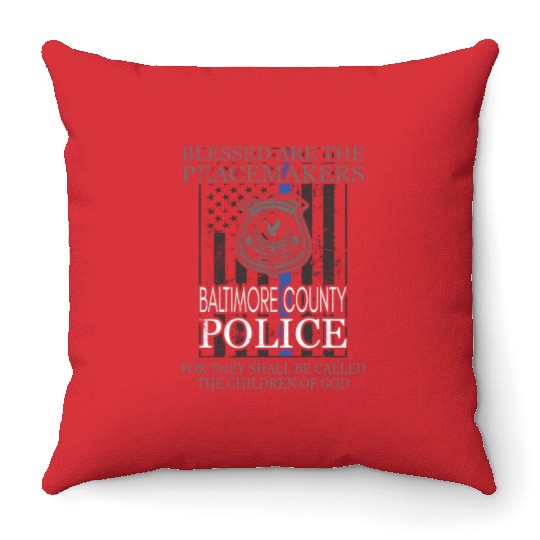 Baltimore County Police Throw Pillows Saint Michael Police Officer Prayer