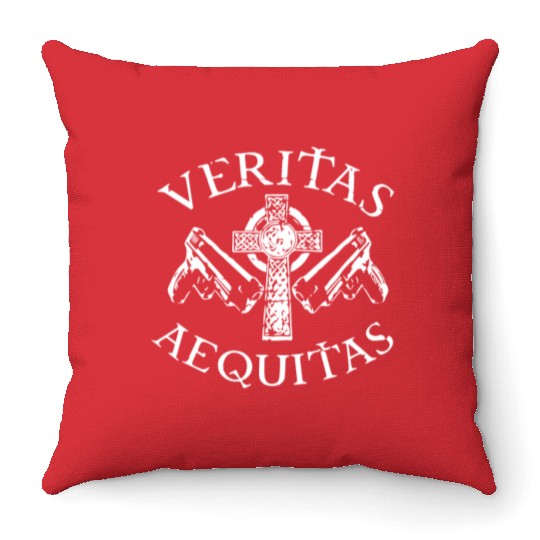 Veritas Aequitas Boondock Saints Irish Vigilante P Throw Pillows