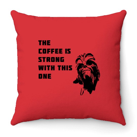 coffee chewbacca strong dark side beart Movie lol Throw Pillows