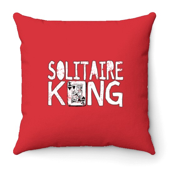Solitaire King Card Games Fun Throw Pillows