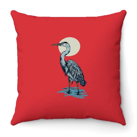 Heron Moon Throw Pillows