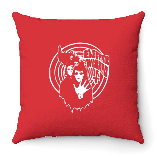 Electric Wizard New Black Dooom Metal Electric T Sh Throw Pillows