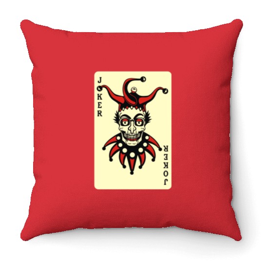 Joker Card Throw Pillows