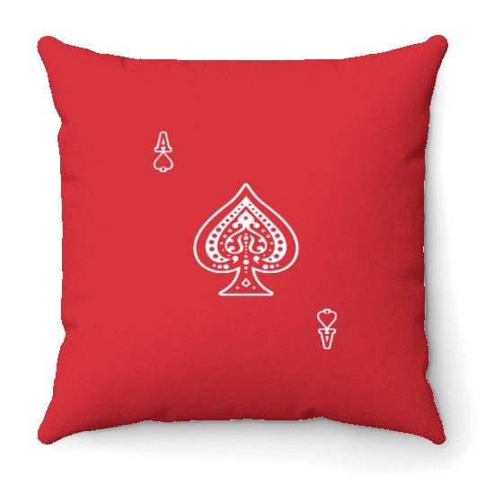 Ace Of Spades Playing Card A o s Aos Black Gamblin Throw Pillows