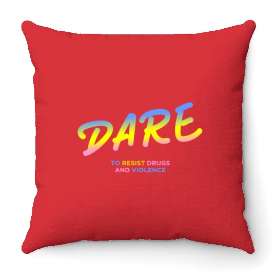 DARE 90s drugs Throw Pillows