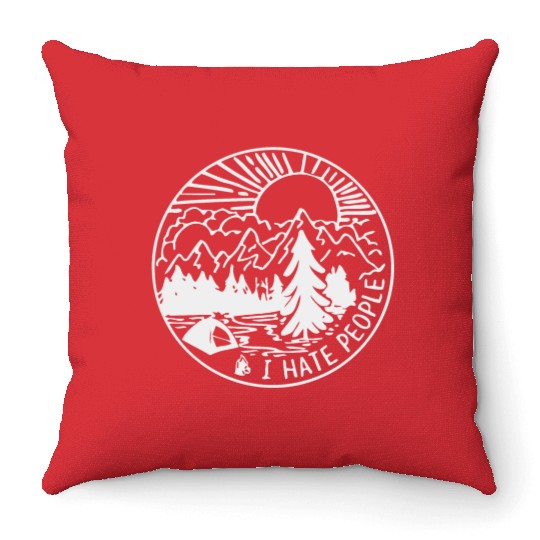 I hate people Throw Pillows