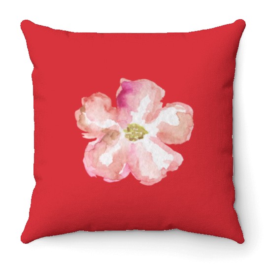 watercolor floral nature design Throw Pillows