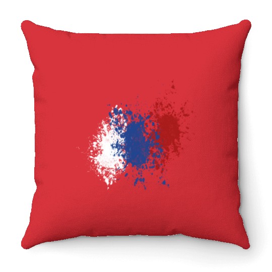 russian splatter Throw Pillows