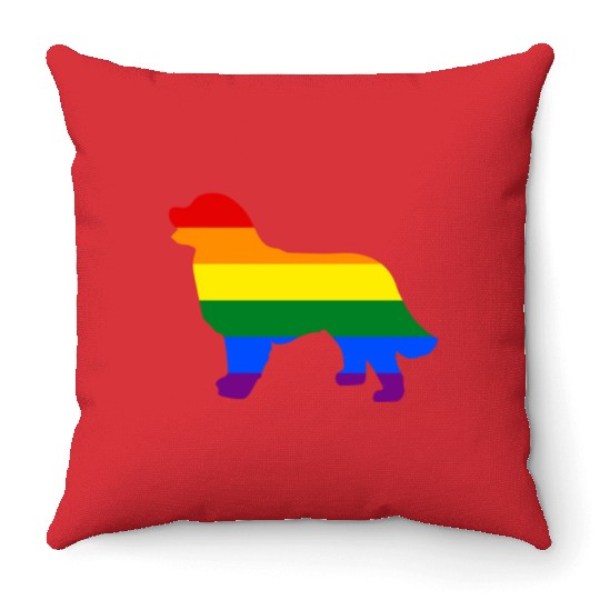 Gay Pride Dog Bernese Mountain Dog Gay Pride Dog Apparel Throw Pillows