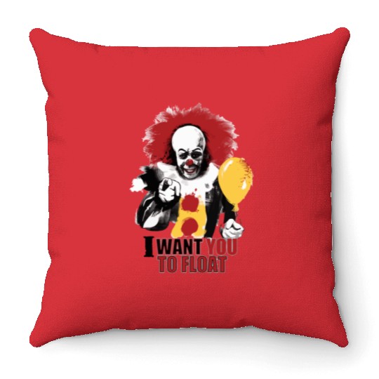 Creepy Pennywise LIGHT Version Art Character Throw Pillows