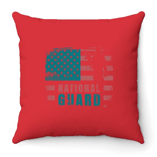 National Guard Veteran Throw Pillows