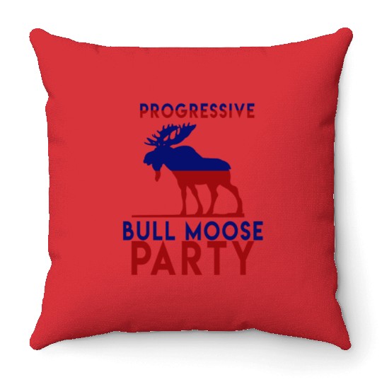 Bull Moose Party Progressive Teddy Roosevelt Throw Pillows