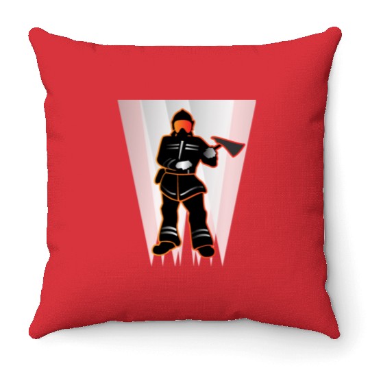 fireman back service gift idea Throw Pillows