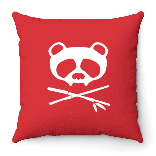 Panda Vampire Skull Throw Pillows