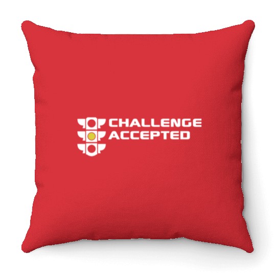 Challenge Accepted stoplight automotive mechanic c Throw Pillows