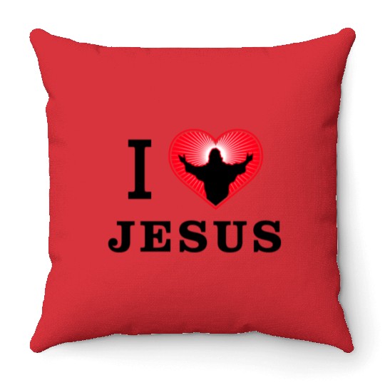 I Love Jesus Throw Pillows