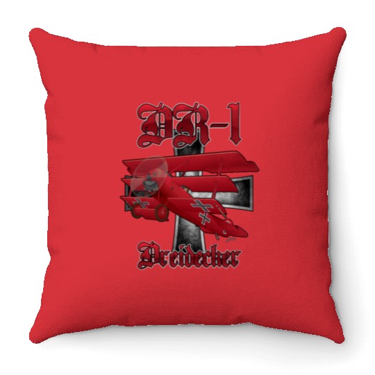 DR-1 Dreidecker Red Baron Triplane WWI Warbird Throw Pillows