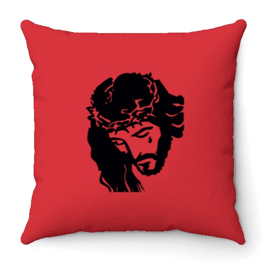 JESUS CROWN OF THORNS Throw Pillows