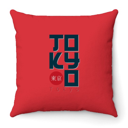 Tokyo Throw Pillows and apparel design effect print,