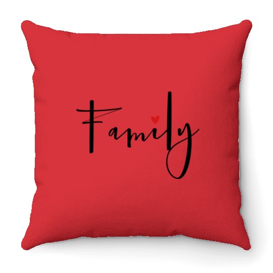 Family Heart Love Community Gift Throw Pillows