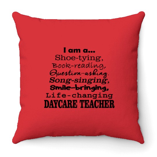 daycare teacher Throw Pillows