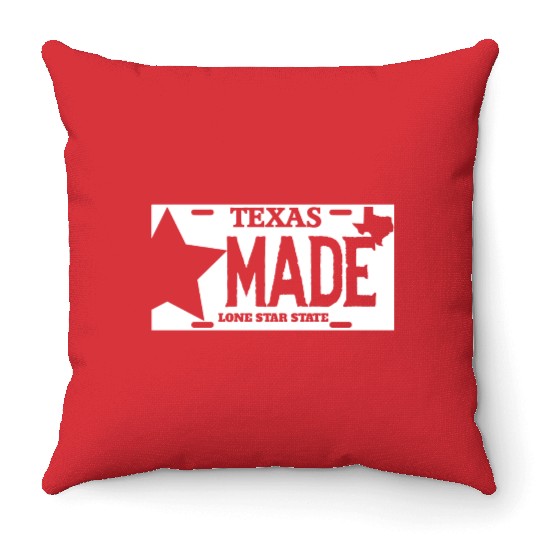 Texas - texas made lone star license plate Throw Pillows