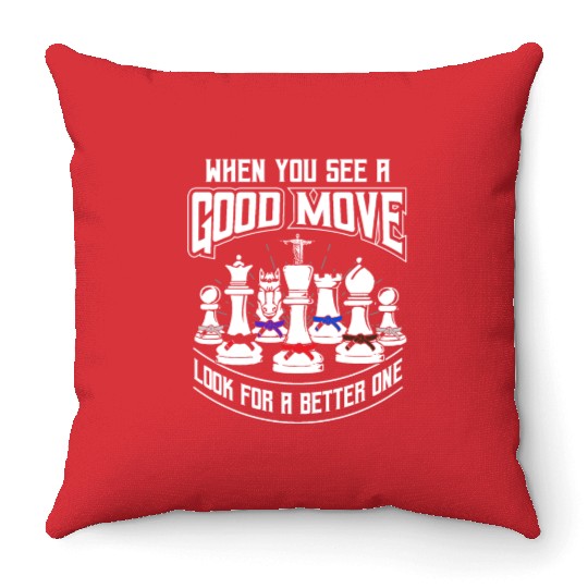 Chess Move - BJJ and Jiu Jitsu Throw Pillows