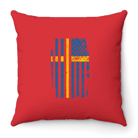 Sweden Swedish Flag Country Europe National Gift Throw Pillows