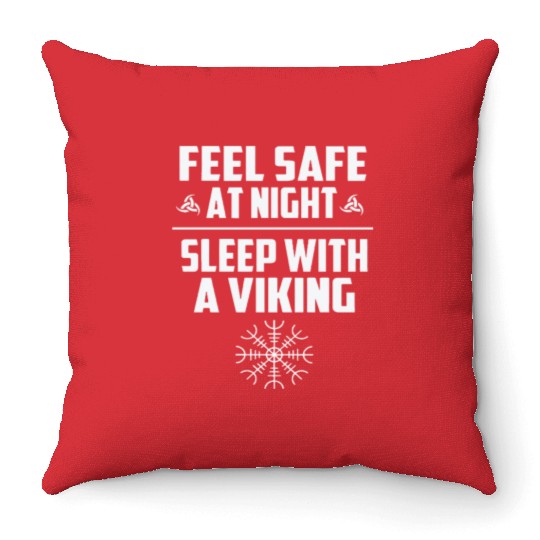 Doberman - viking! feel safe at night sleep with Throw Pillows