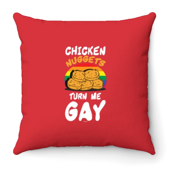Funny Chicken Nuggets LGBT Throw Pillows