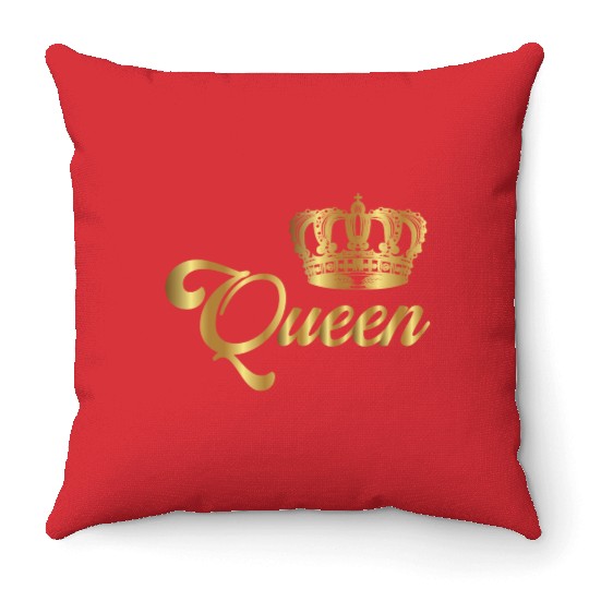 Crown Crowns King Queen JGA Wedding Bride Groom Pr Throw Pillows