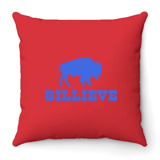 Bills Mafia BillieveShirt - Buffalo Football Throw Pillows