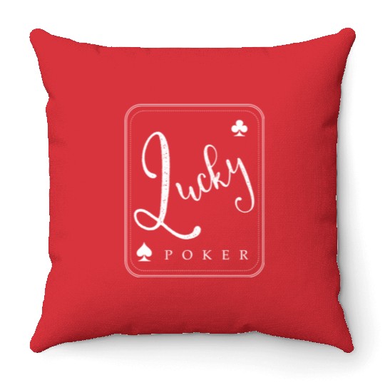 poker cards chips playing game gift casion Throw Pillows