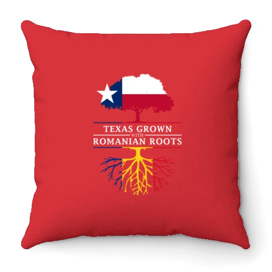 Texas Grown with Romanian Roots Throw Pillows