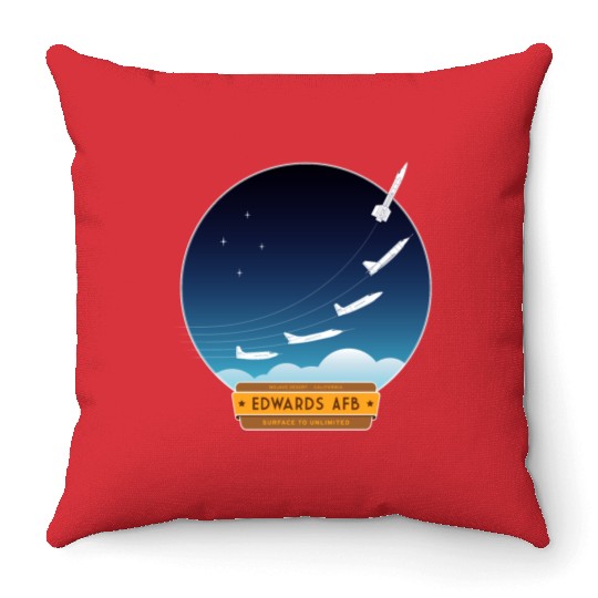 Edwards Air Force Base - yellow and brown logo Throw Pillows