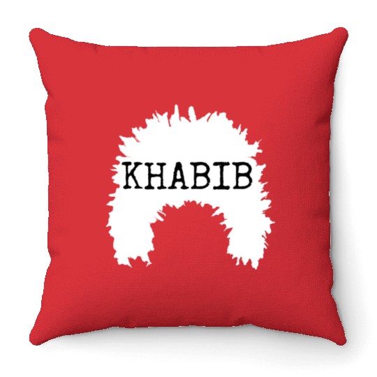 khabib normagomedov sheep hat white text Throw Pillows