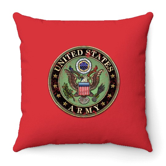 Worn US Army Seal Throw Pillows