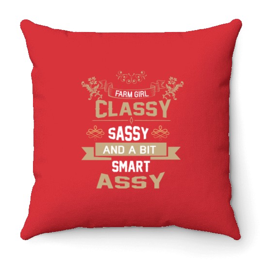 Farm Girl - Funny Farmer Girls Throw Pillows