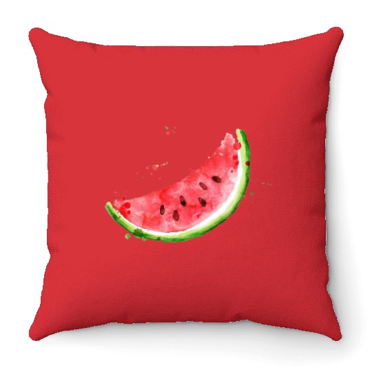 Image: Watercolor, Watermelon Throw Pillows