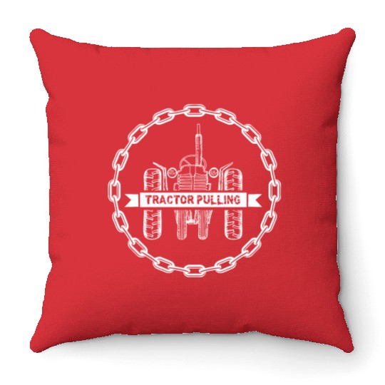 tractor pulling Throw Pillows