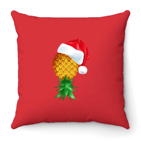 Santa Hat Swinger Upside Down Pineapple Throw Pillows