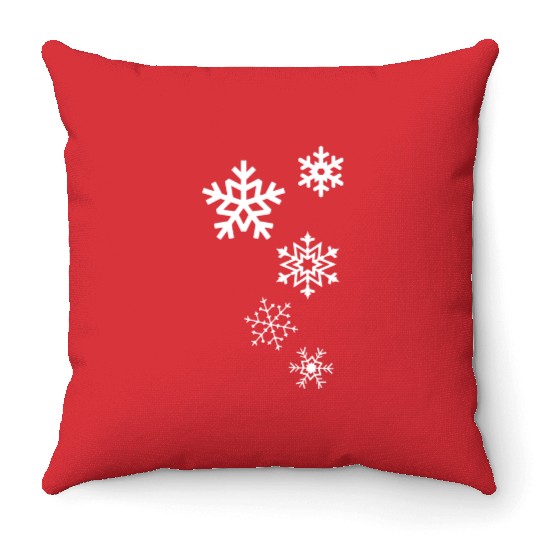 Snowflake Snowman Christmas Holiday Snowflakes Throw Pillows